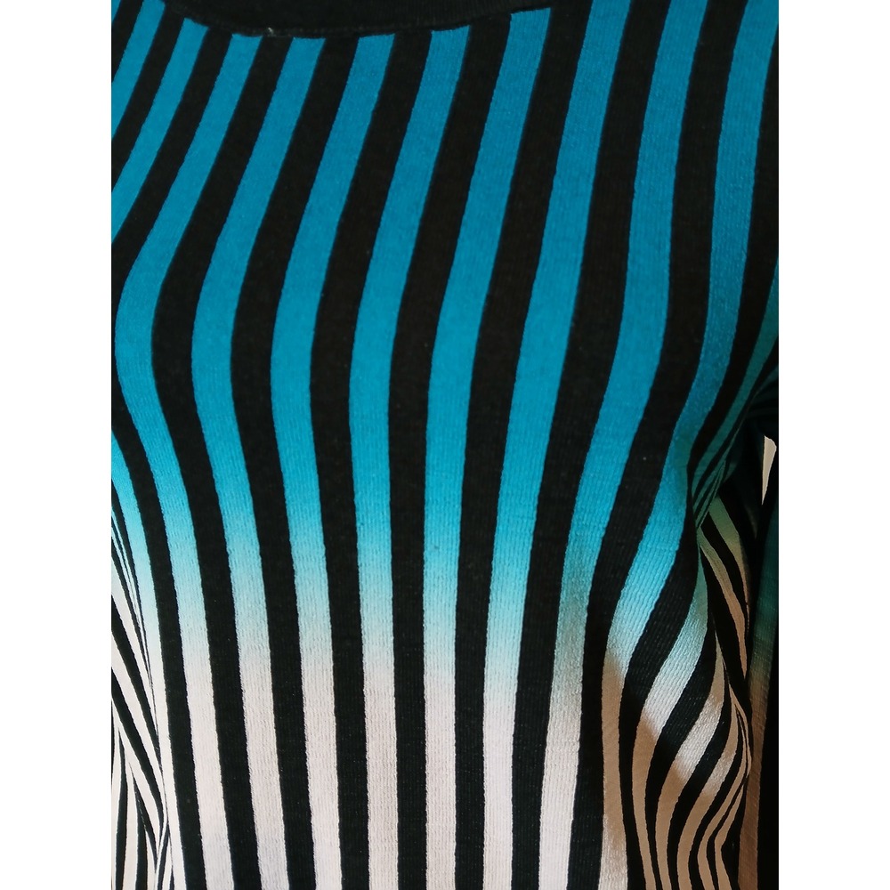 INC Womens Long Sleeve Vertical Striped Ombre Knit Sweater Top Size Med Bold - Picture 2 of 12